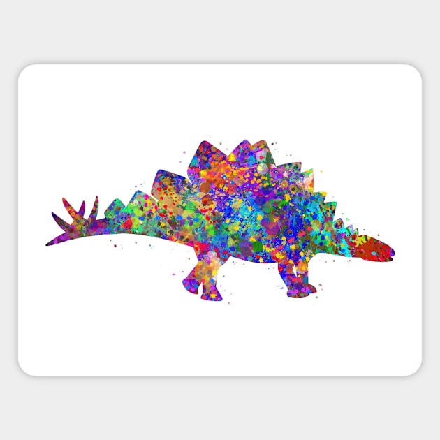 Stegosaurus dinosaur watercolor Magnet by Yahya Art